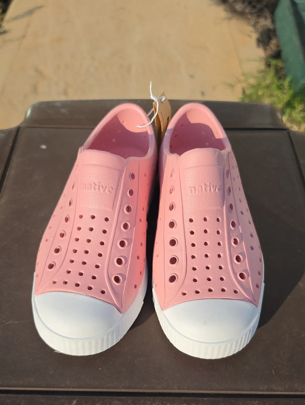 Native Shoes Kids' Jefferson Little Kid Size C13 Slip-On Rose Pink Shell White